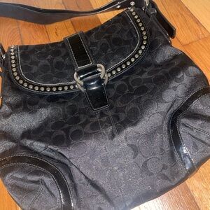 Black Coach Shoulder Purse